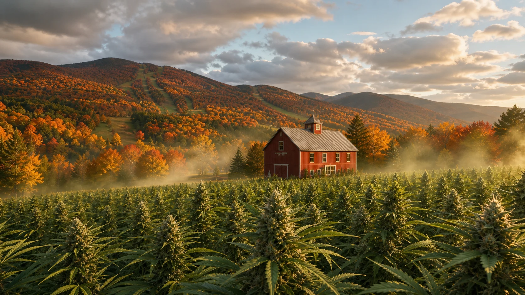 Peak foliage and cannabis harvest haze